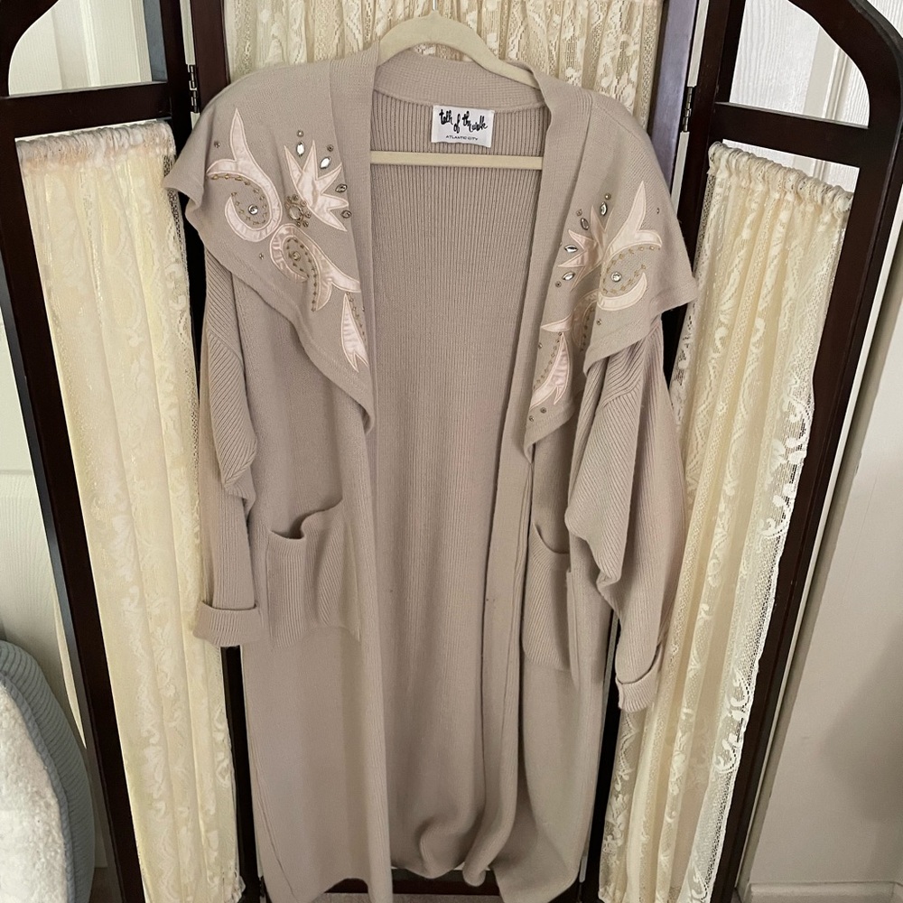 Beige Embellished Cardigan